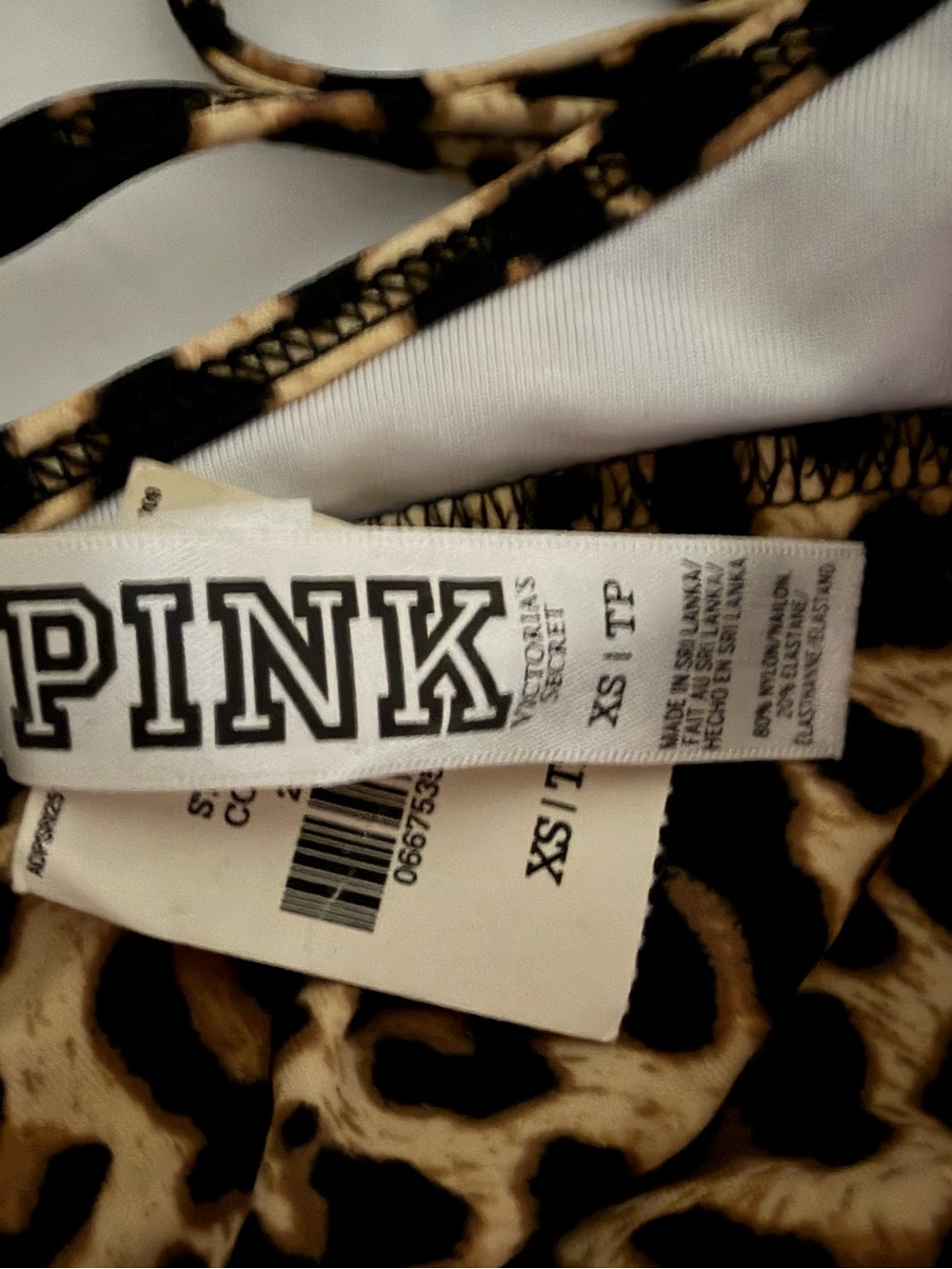 Victoria's Secret PINK Leopard Print Bikini Top - Black & Brown - Picture 4 of 4